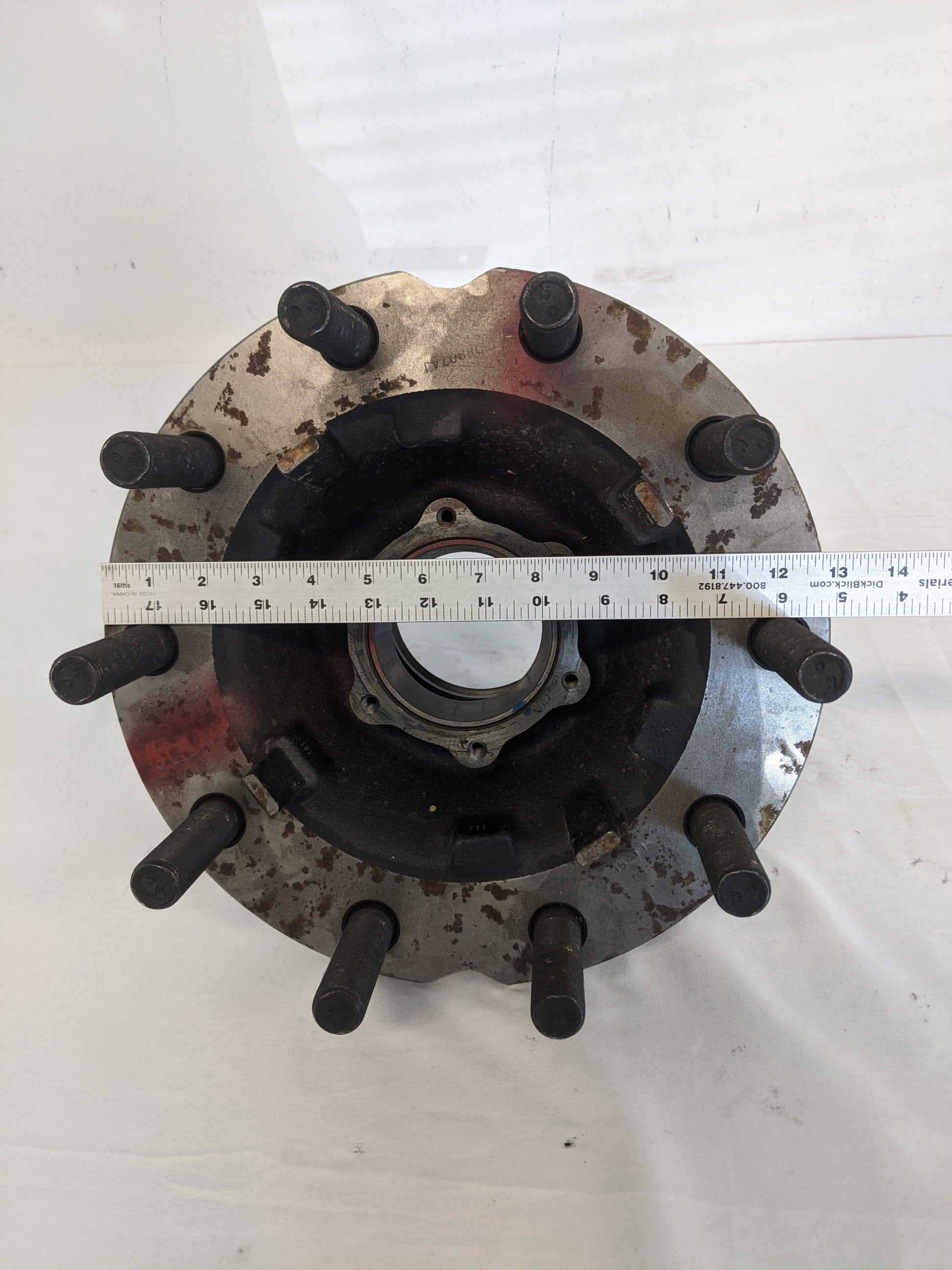 Used ConMet 10-Lug Steer Axle Hub w/ 3.92" Studs - P/N: 10001389 (8264133706044)