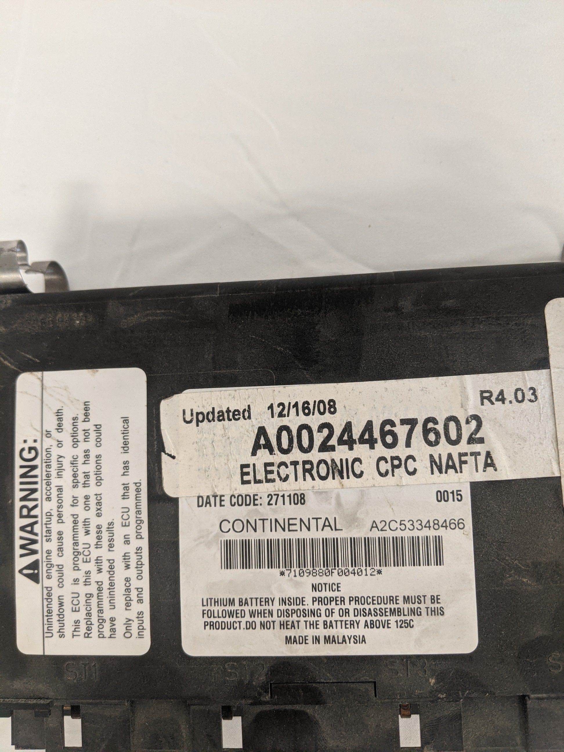 Used Continental Vehicle PRFM Monitor CPC Module - P/N: A 002 446 76 02 / 001 (8272942301500)